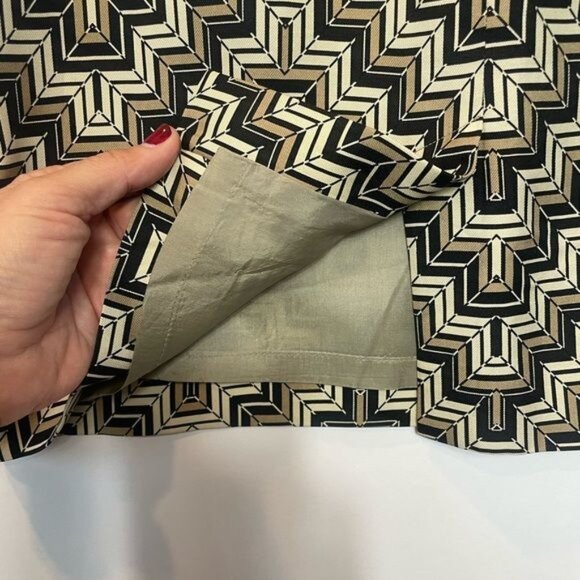 Ann Taylor Vintage Silk & Wool Geometric Pencil Skirt Neutral Size 10 - Picture 5 of 8